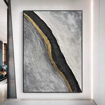 Cuadro minimalista abstracto en blanco y negro 07 Pinturas al óleo